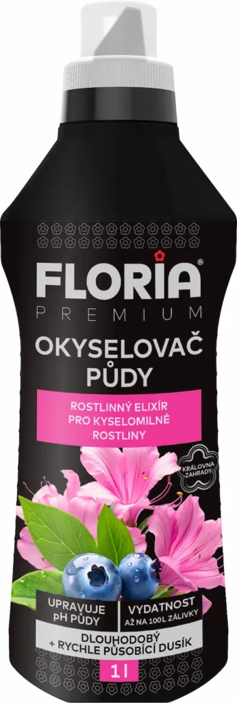 Okysľovač a kvapalné hnojivo na kyslomilné rastliny